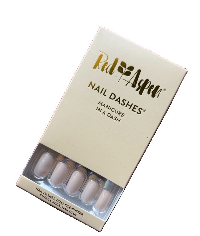 Red Aspen Press On Nail Dashes Tierra’s Linen Dress Medium Square NIB