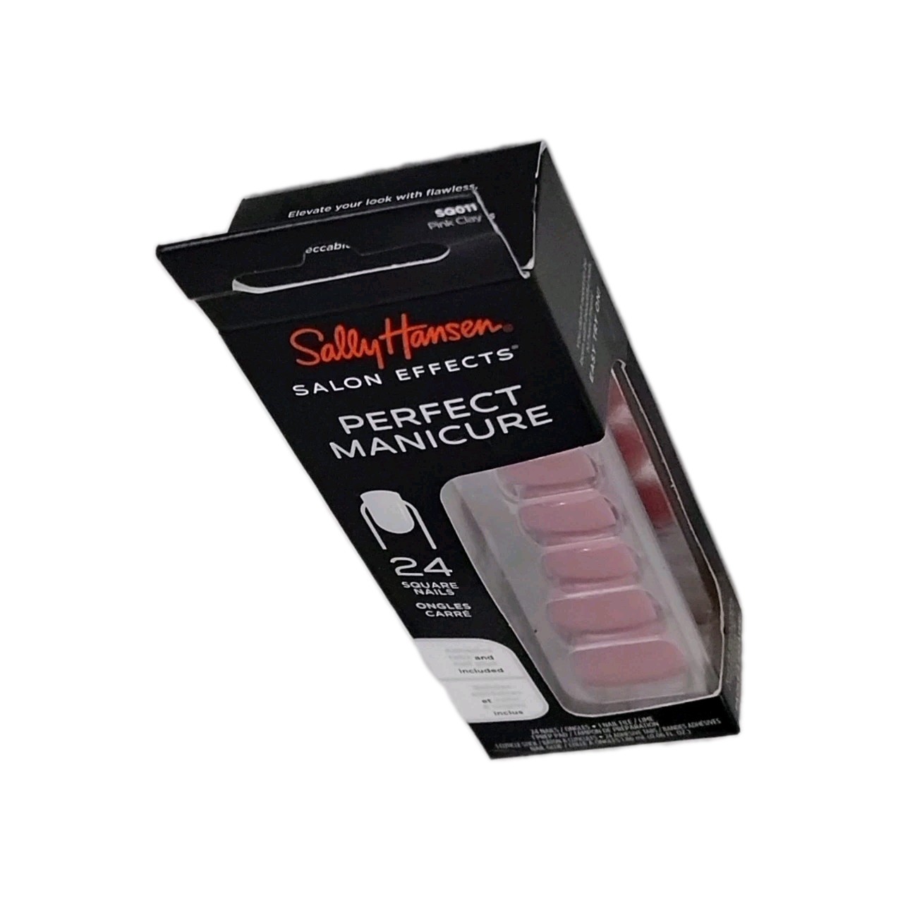 Sally Hansen SALON EFFECTS PERFECT MANICURE 24 SQUARE Press On Nails PINK CLAY