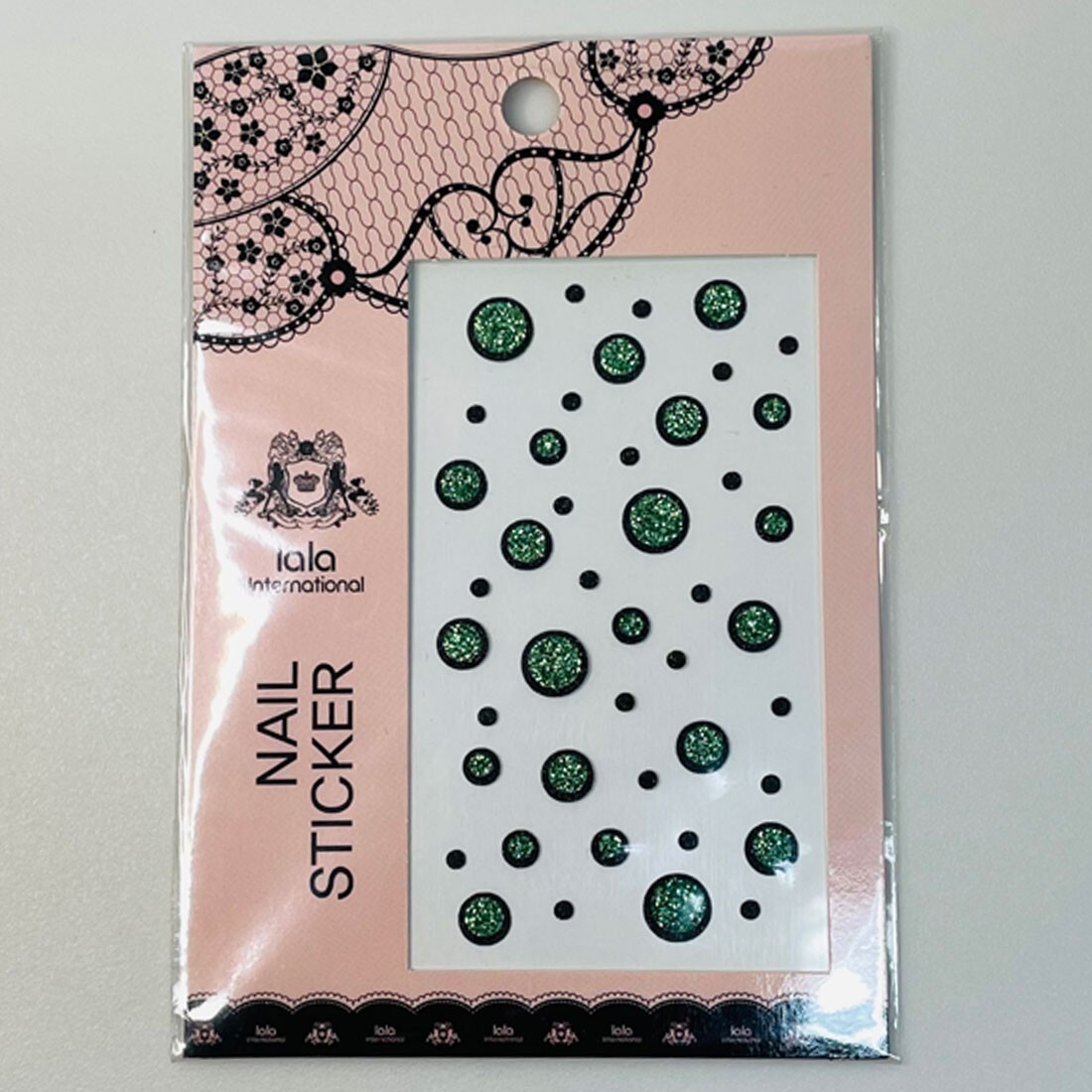 3D Relief Nail Embellishments Green Circle DIY Sparkle Decals Made in Korea Art