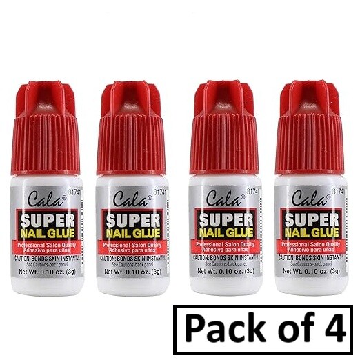 4 Super Nail Glue Professional Salon Quality Quick and Strong Liquid Adhesive