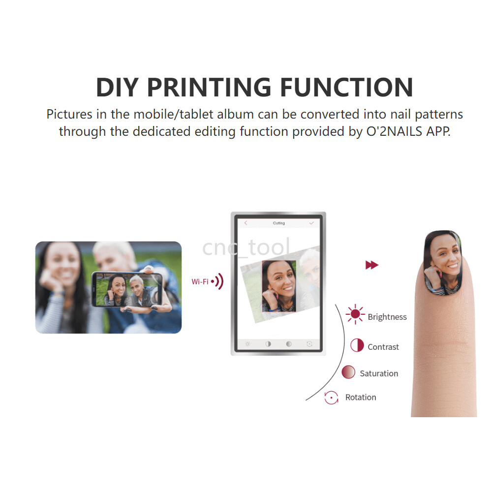V12 Desktop Nail Printer Touch Screen 3D Nail Art Printer Machine APP