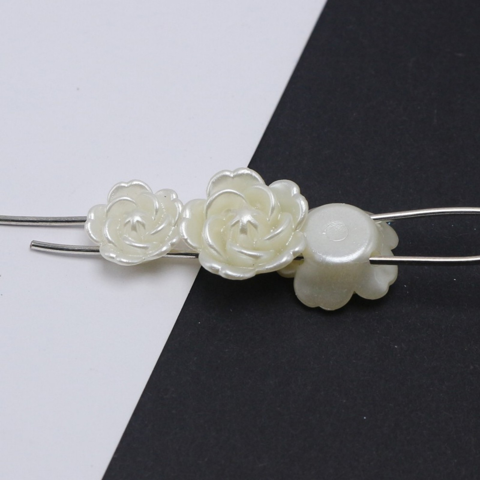 50pcs Mixed Baroque Pearl Beads Cabochons Flatback Flower Bows Leaves Cute Kawai