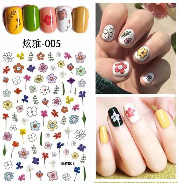 Nail Stickers Waterproof Nail Art Design DIY Decal Flower Fruit Starter Easy Use