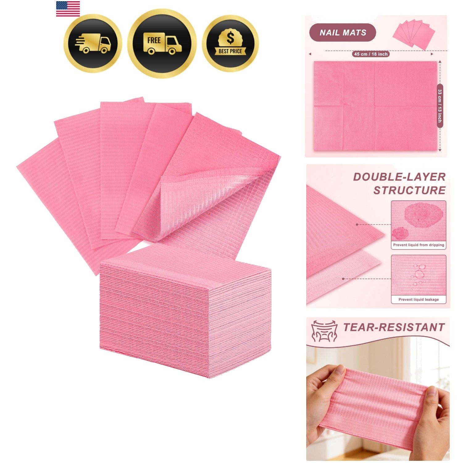 40pcs Disposable Nail Mats, Nail Desk Protection, Desk Accessories For Manicu…