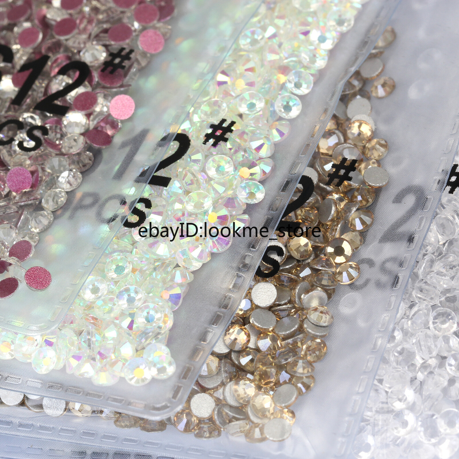 1440pcs 3mm (ss12) Crystal Glass Rhinestones Flatback Gems Nail Art Crafts Decor