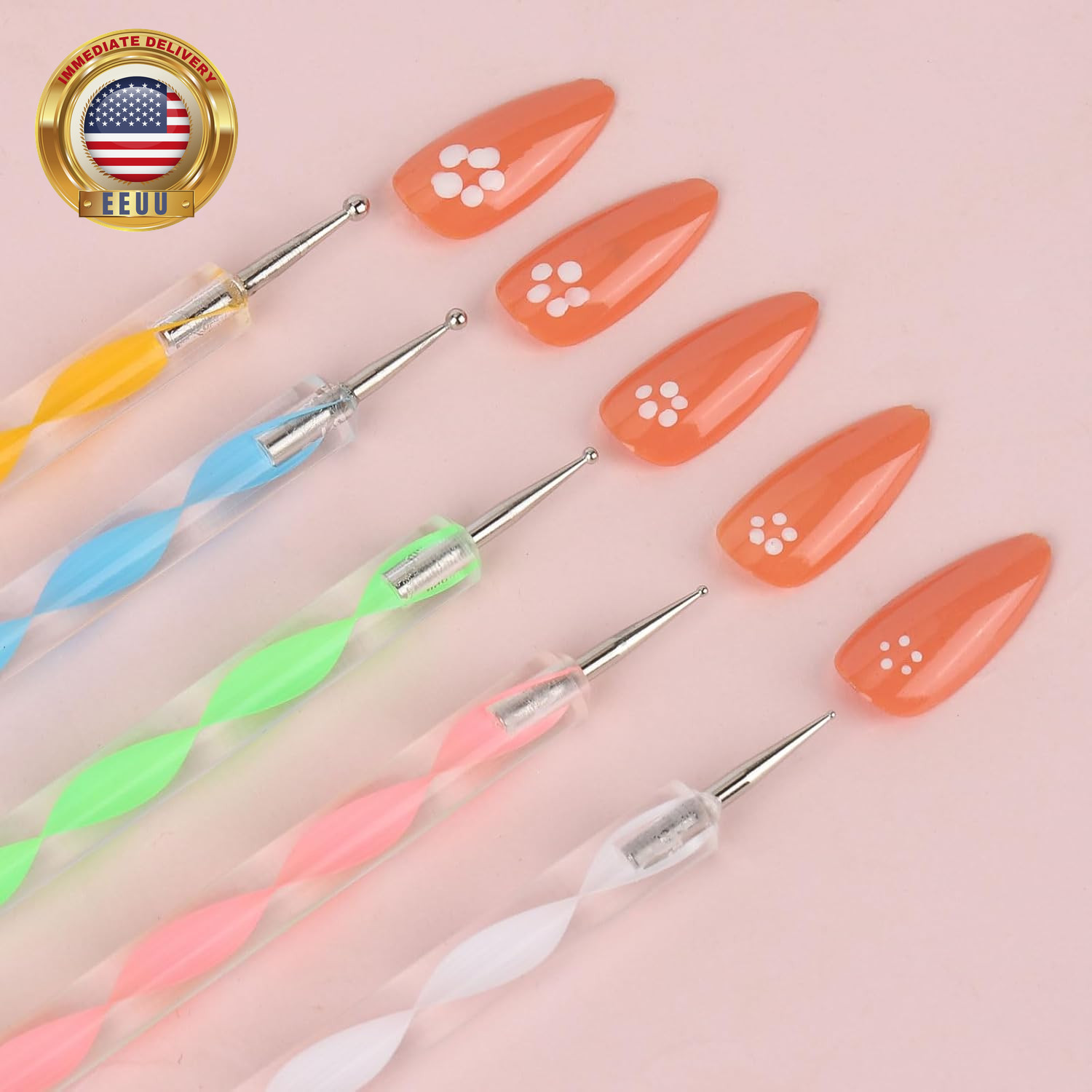 5 Pcs Dotting Pens with 3 Pcs Nail Art Liner Brushes, Nail Art Design Tools ⭐️⭐️