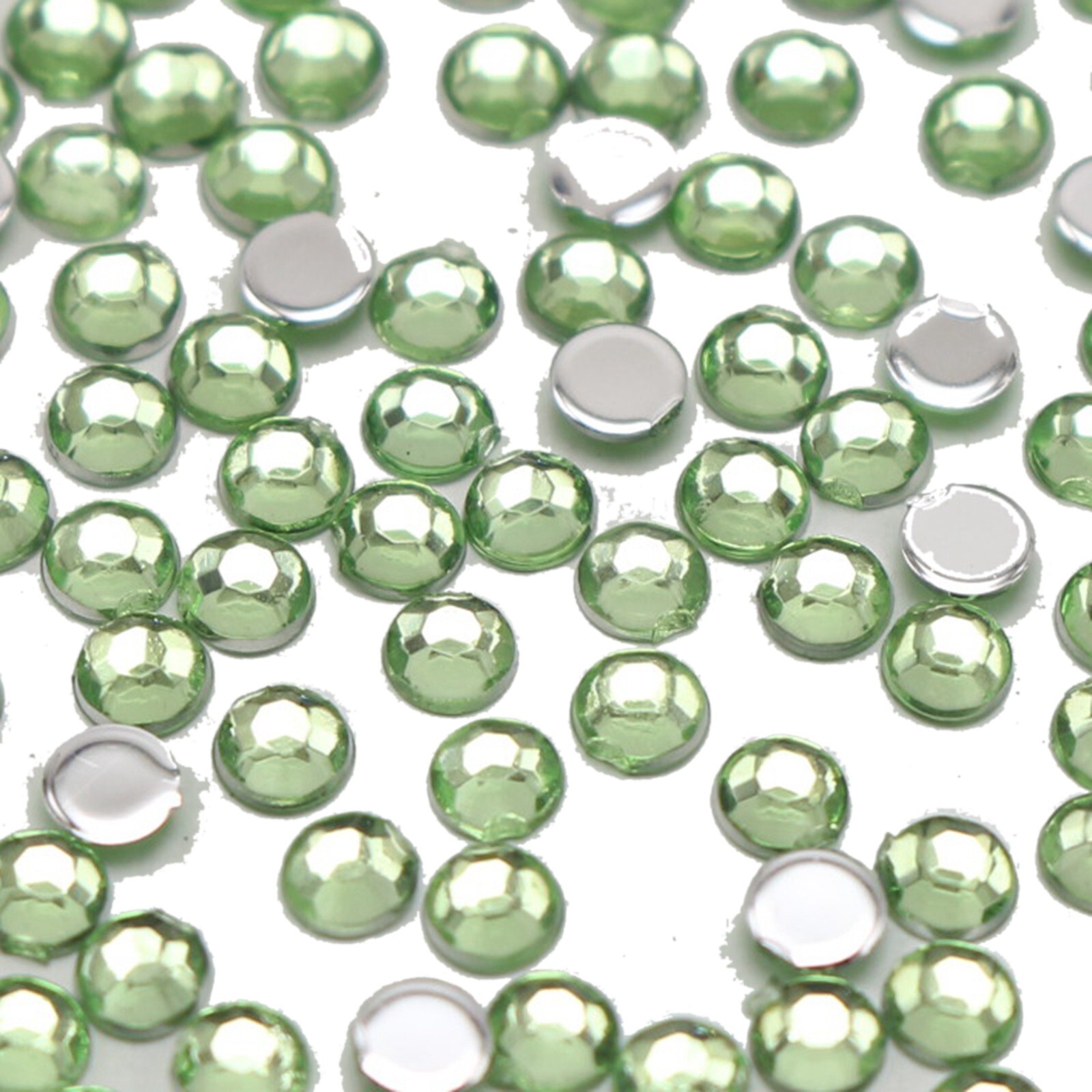2000 light Green Acrylic Faceted Round Flatbacks Rhinestone Gems 3mm 12ss Nail
