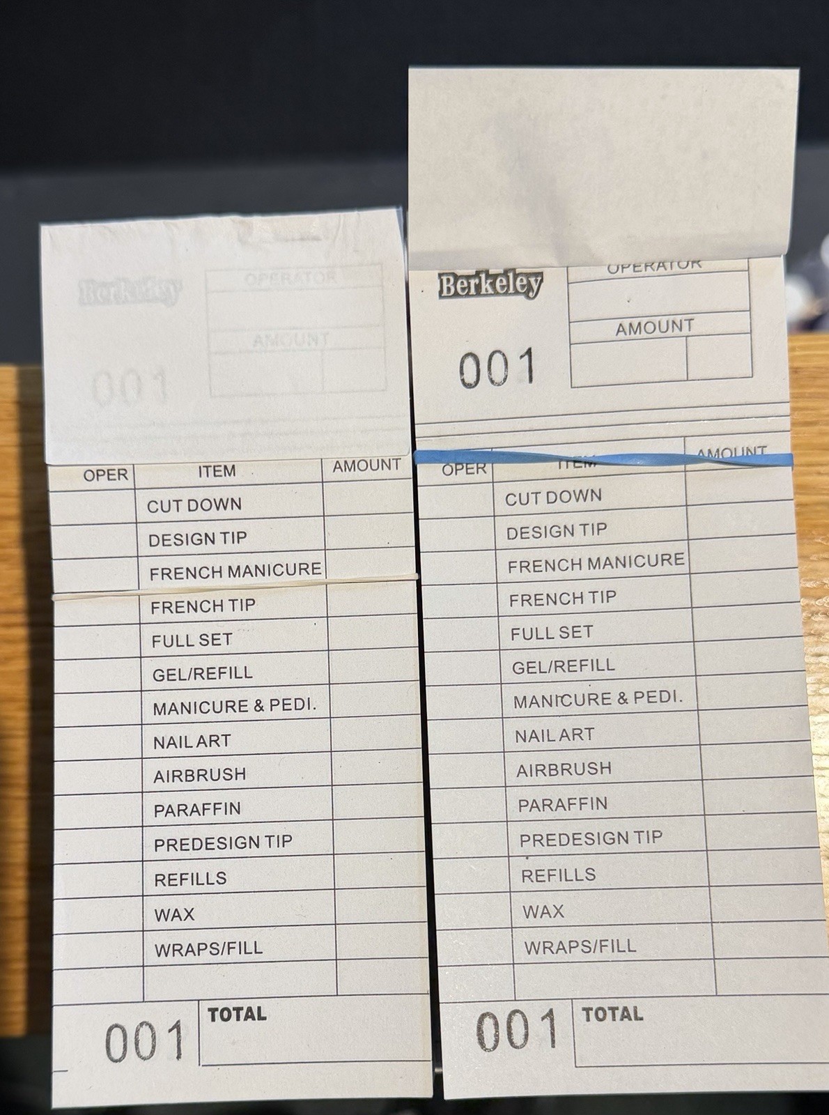 Nail Salon Ticket Check Book 100ct/book ( 2 Packs = 20 Books )
