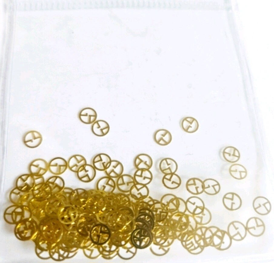 NWT NAIL ART DESIGN GOLD METAL NAIL DECALS: N°21 4mm×4mm!