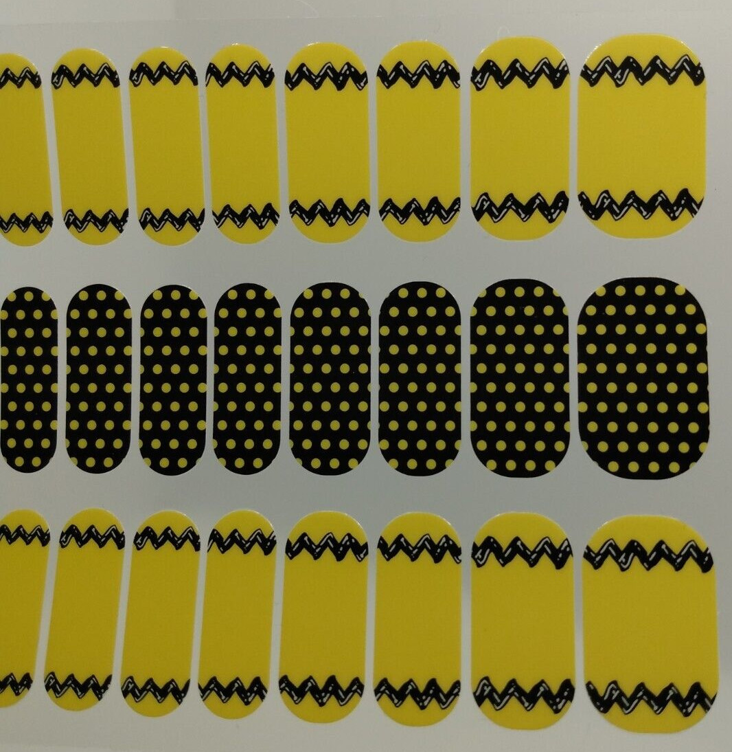 Jamberry Nail Wrap Yellow “Charlie Brown Jr” Youth KidsFull Sheet