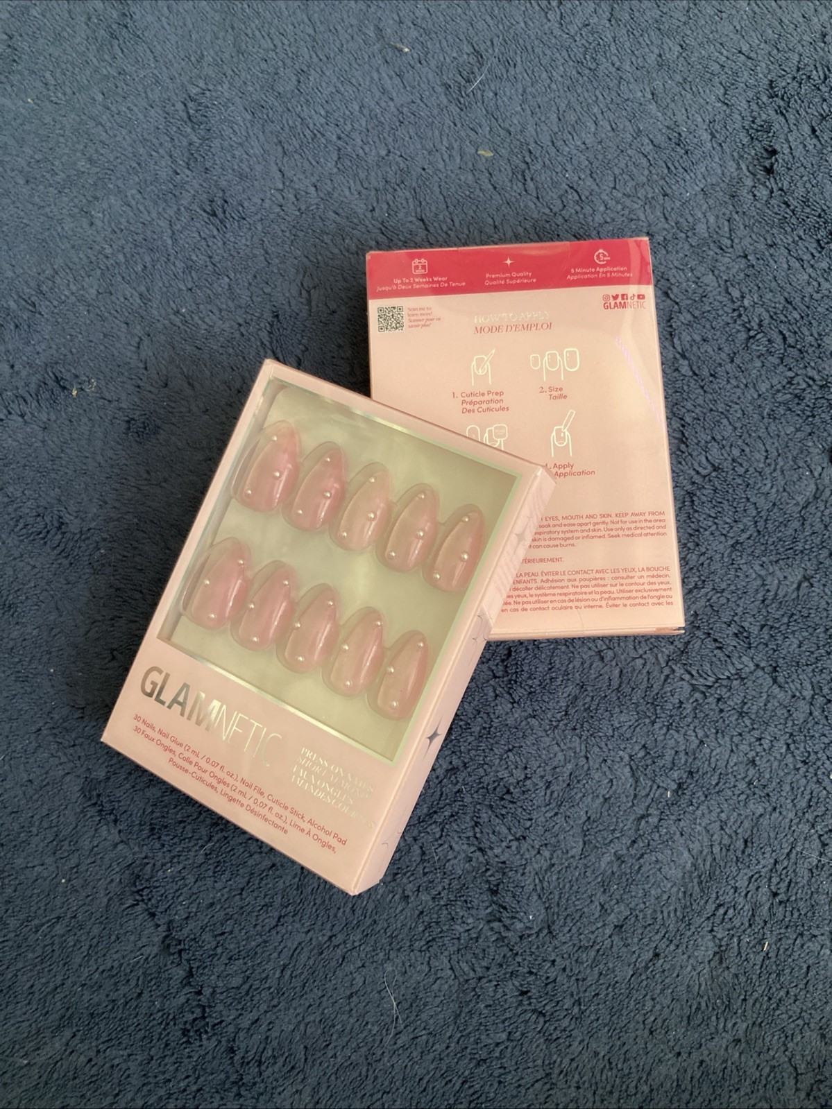 Glamnetic Press-On Nails Short Almond 2 Sets In Box New Sealed Easy To Use