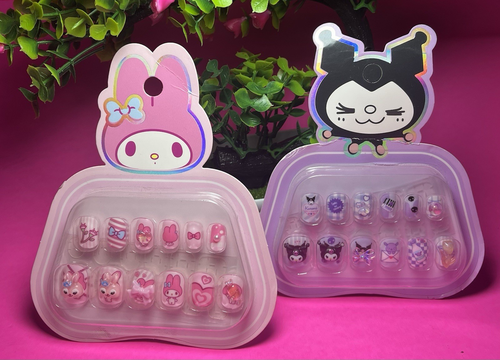 3PC Cute Kuromi Cartoon Press On Nails