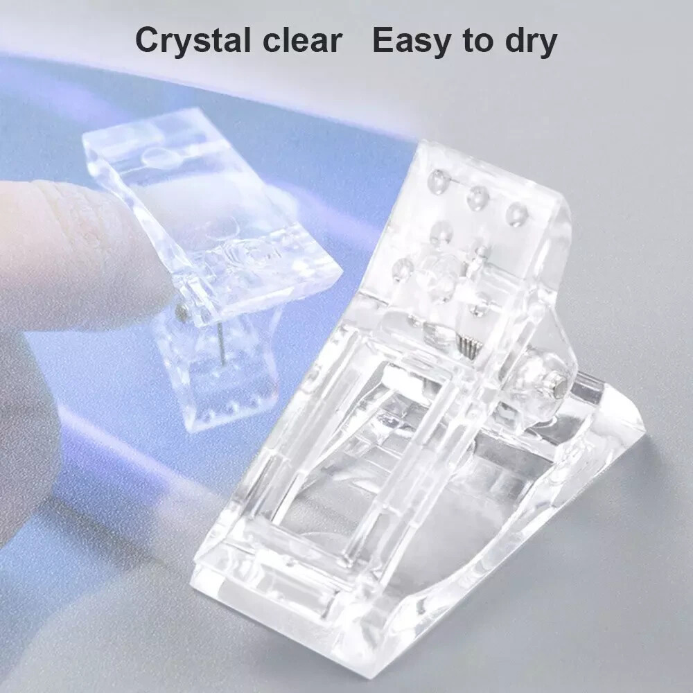 20 PCS Nail Tips Clip Quick Building Poly Builder Gel DIY Extension Clamp Clips