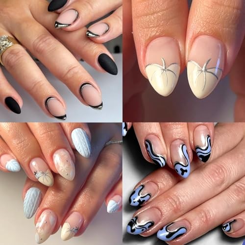 600pcs Short Stiletto Nail Tips, Full Cover Clear Soft Gel Nail Tips Stileto