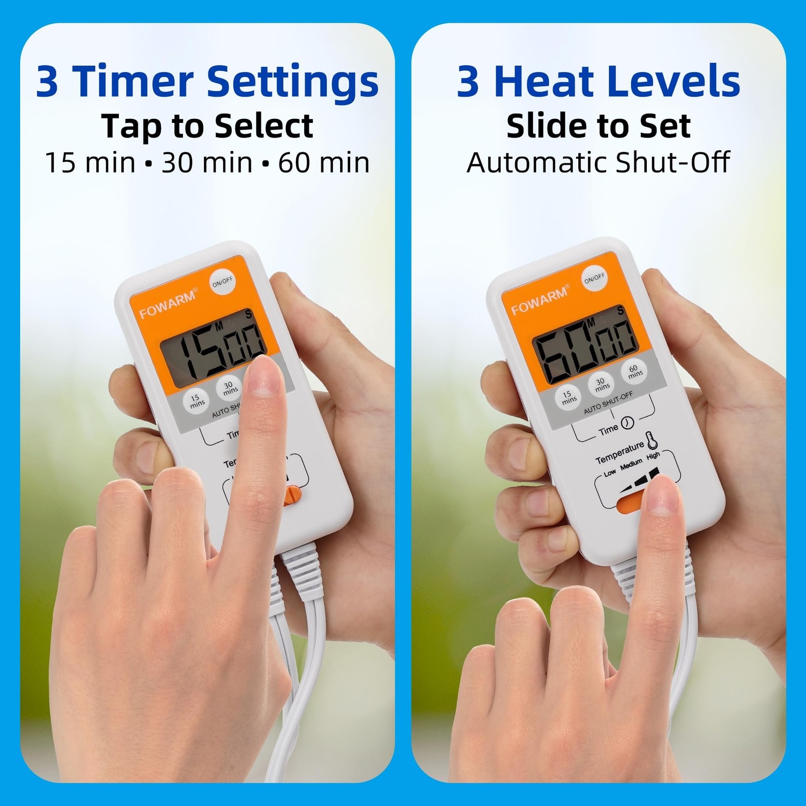 Electric Hand Warmer, Heated Beauty Mitts, 3-Temp Levels & Timer, Digital Dis…