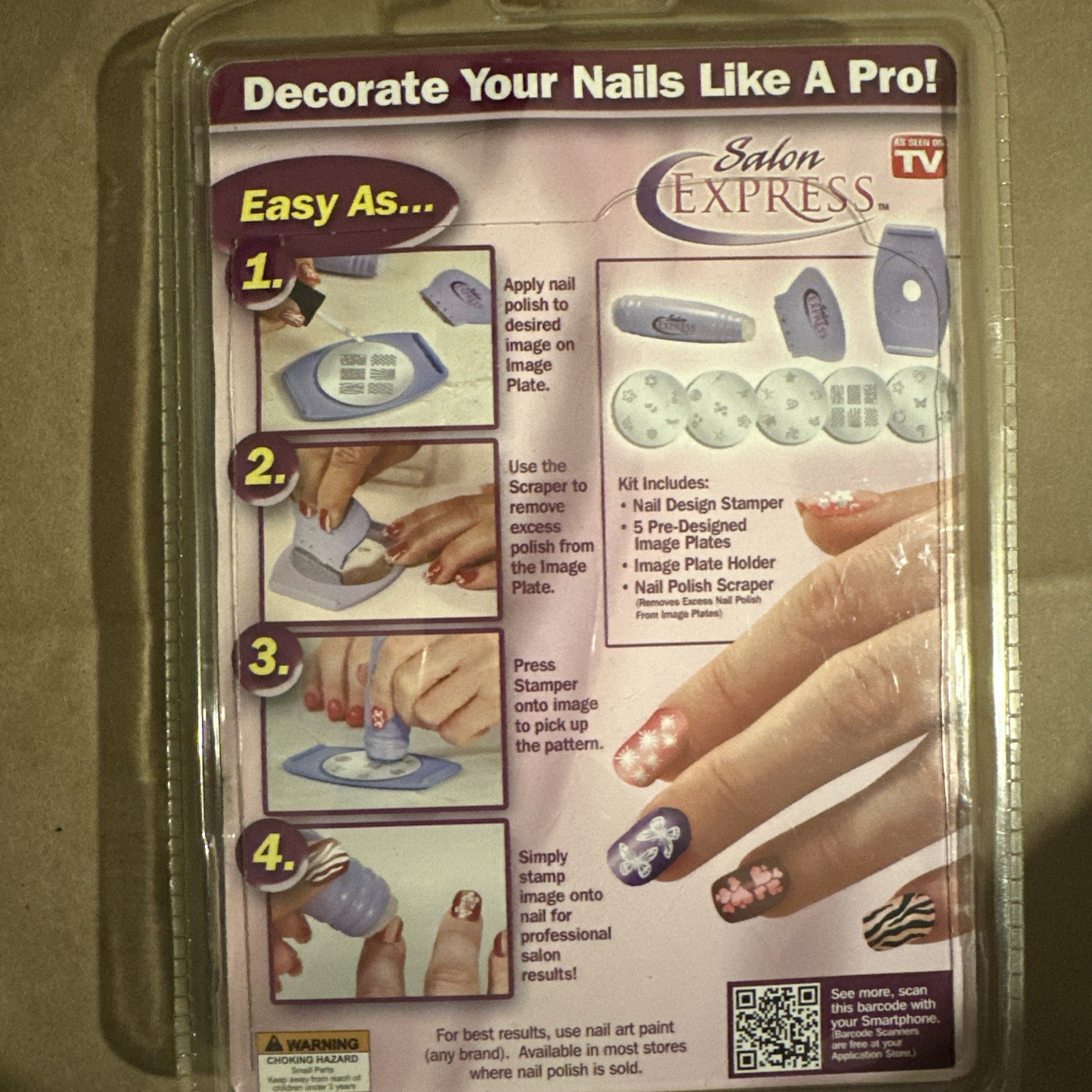 Salon Express Nail Art Stamping Kit As Seen on Tv Pretty Nails And Toes