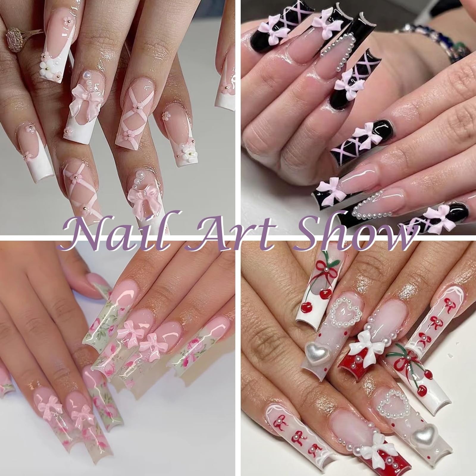 4pcs 3D Bowknot Silicone Nail Art Molds – Reusable Ribbon Bow Shapes, Gel Nail T