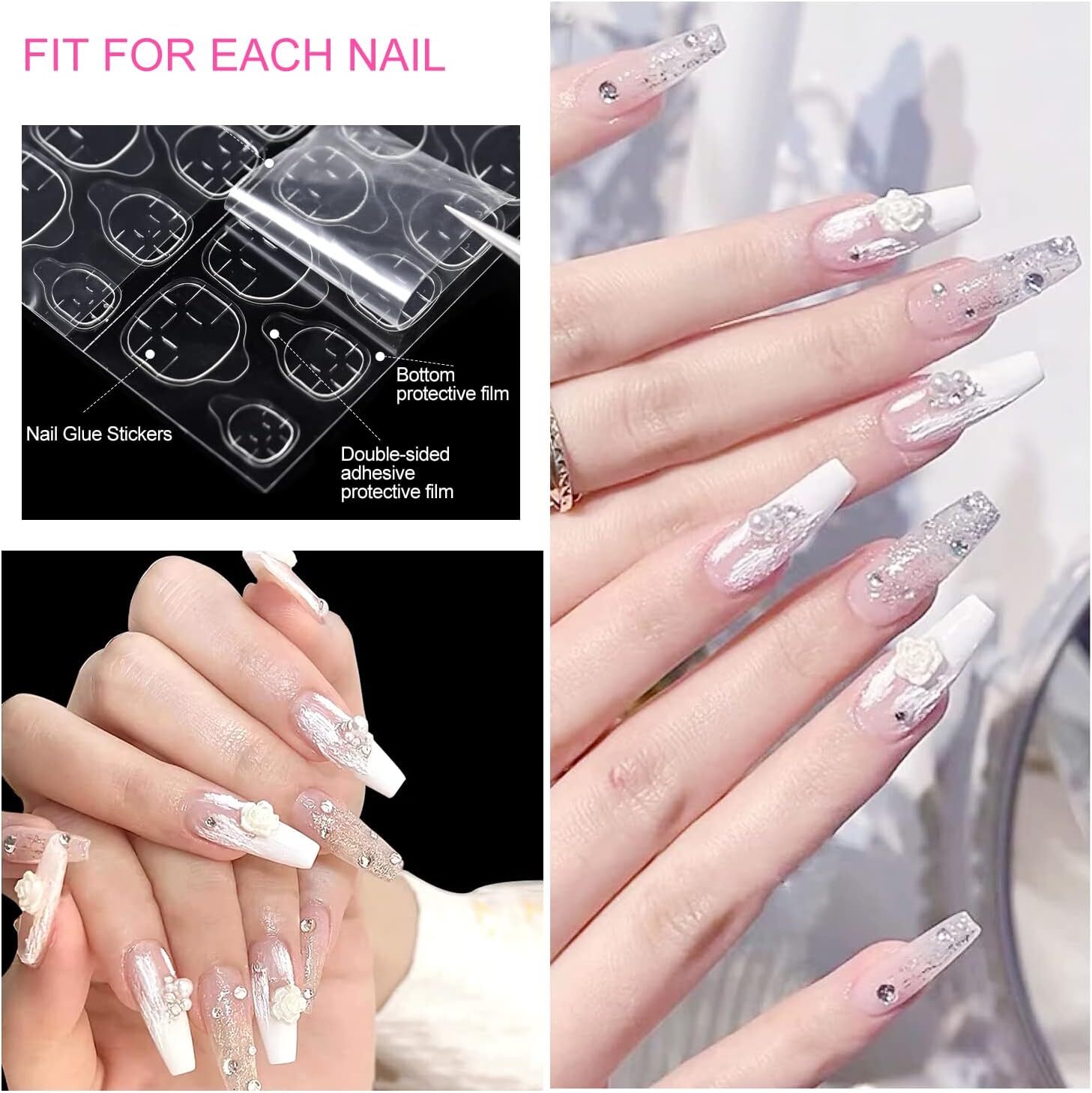 Double Sided Adhesive Tab Glue Tape Sticker Fashion False Nail Tip & ToeNails