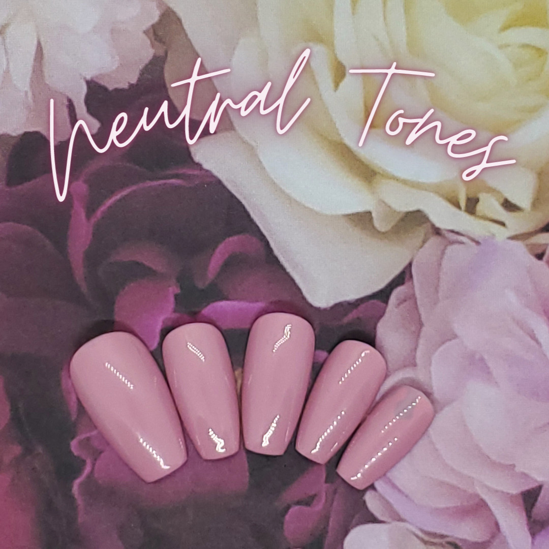 #08 Purple Pink Nude Press On Nails | Handmade | Hard Gel Glue On Nails