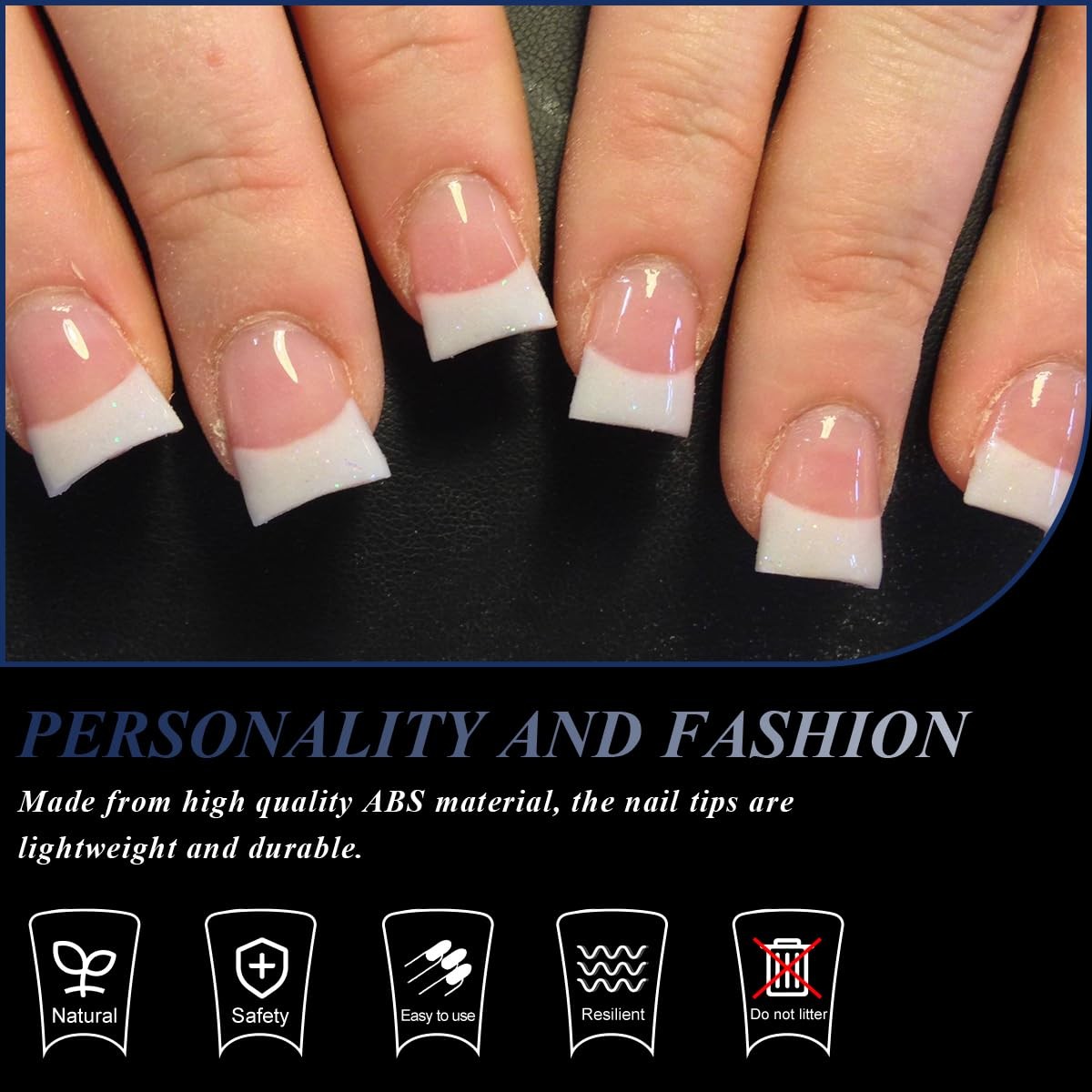 Moxluck Stiletto Nail Tips,Soft Gel Almond Half 140 Piece Assortment, SET-4