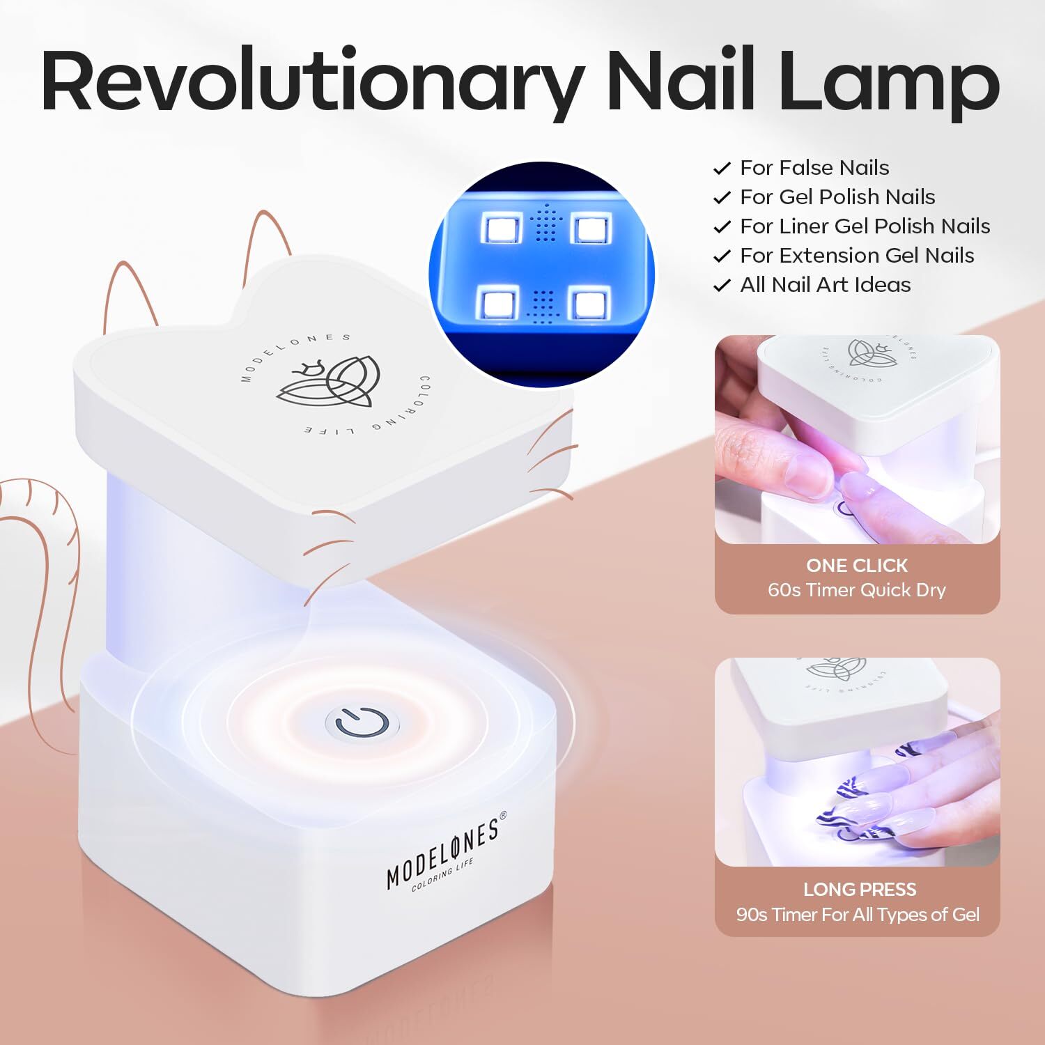 modelones Gel X Nail Kit, Short Almond x A2-Short-Almond-216Pcs