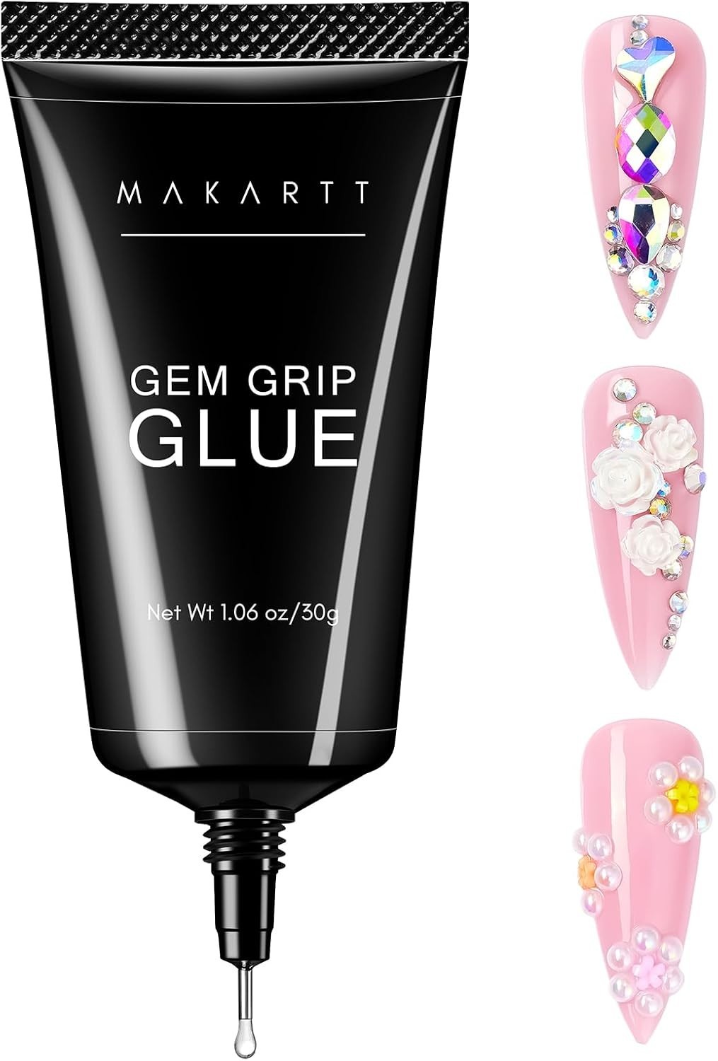 No Wipe Rhinestone Glue Gel – 30G Non-Toxic Nail Adhesive for Stunning Art
