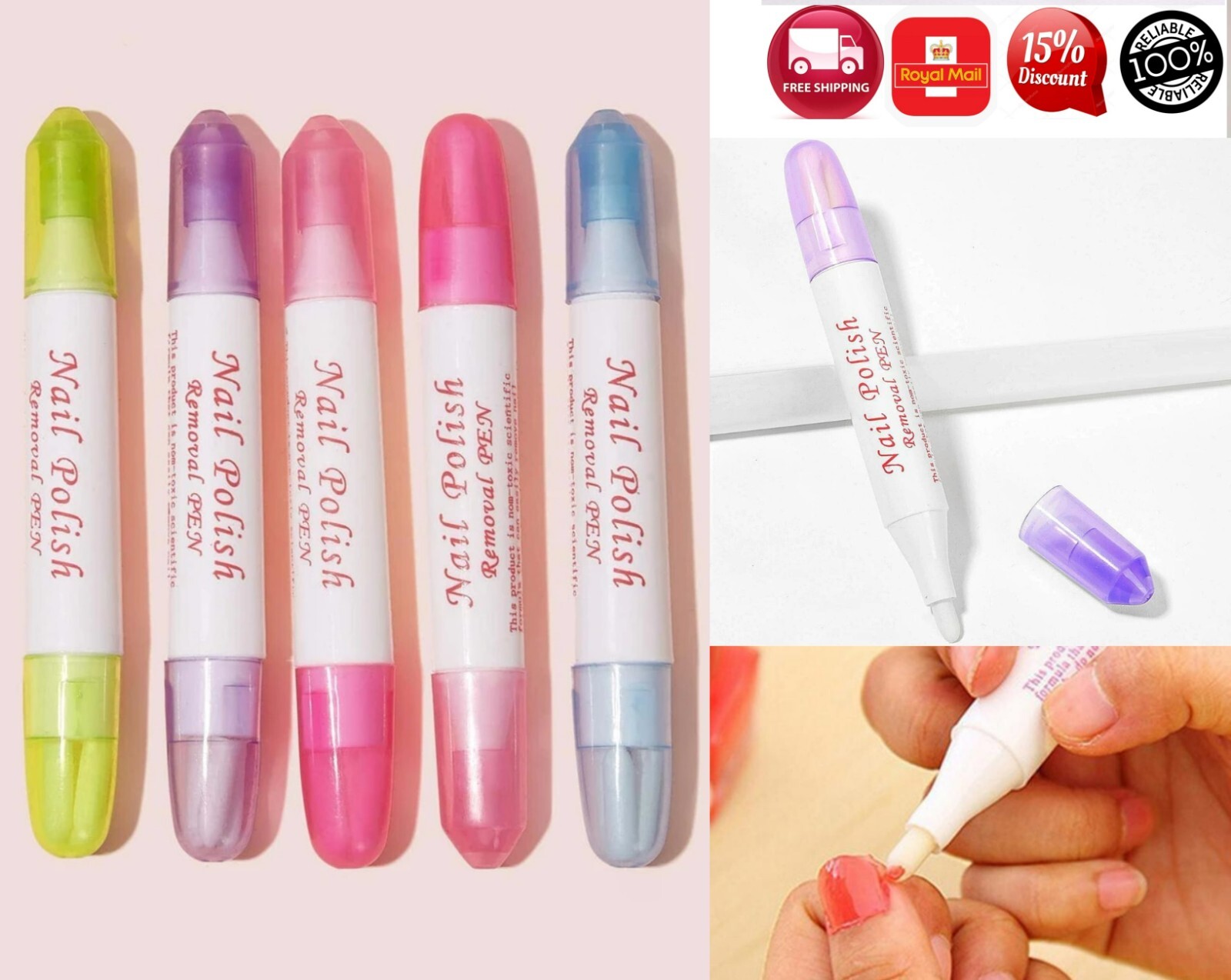 1 Pc of Nail Polish Remover Corrector Pen Art Varnish Correction + 3 Tips FREE