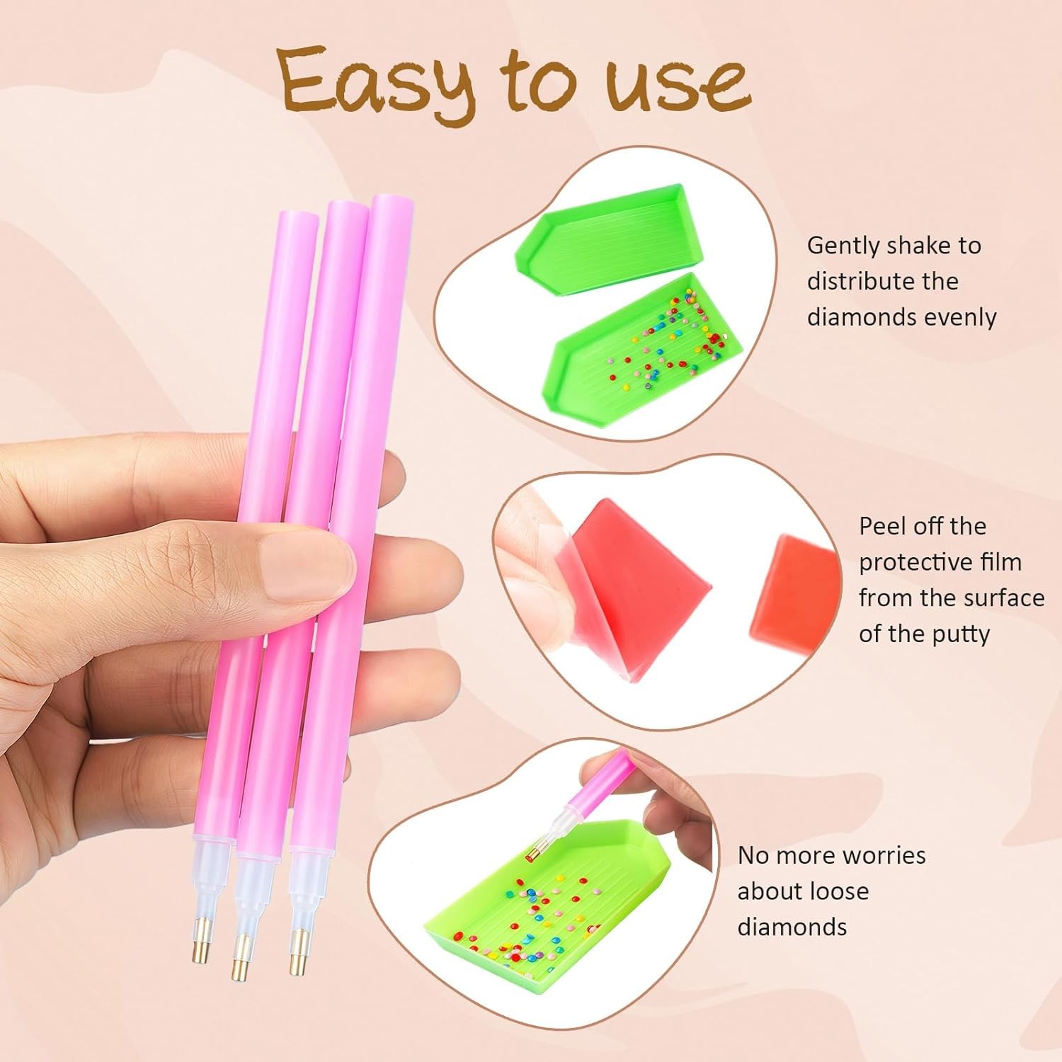 5D DIY Diamond Painting Accessory Kit 18pcs Pictures Kit Nail Painting Craft Art