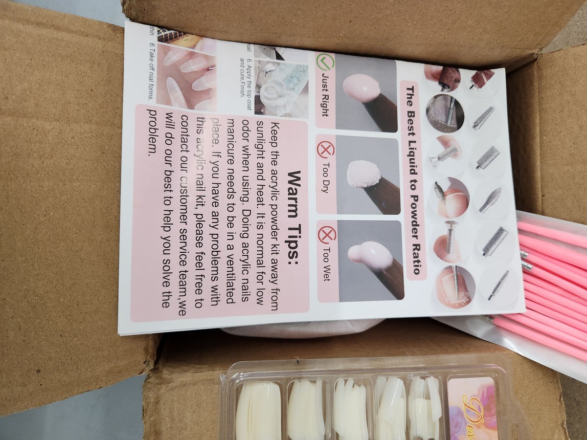 Acrylic Nail Art Kit for Beginners with U V Lamp and Drill