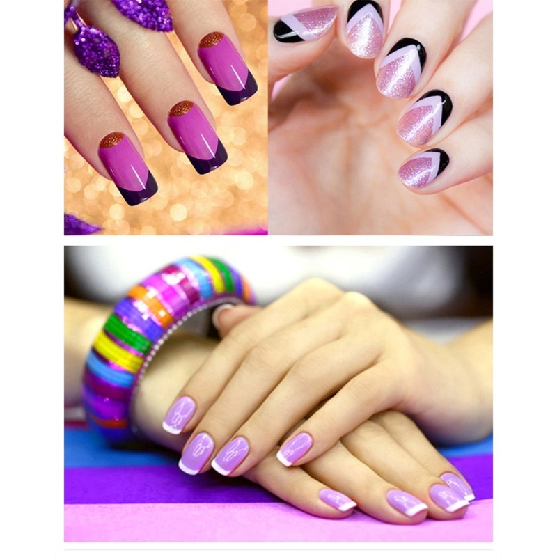 French Manicure Edge Auxiliary Nail Sticker Moon Shape Self-Adhesive Nail Tip
