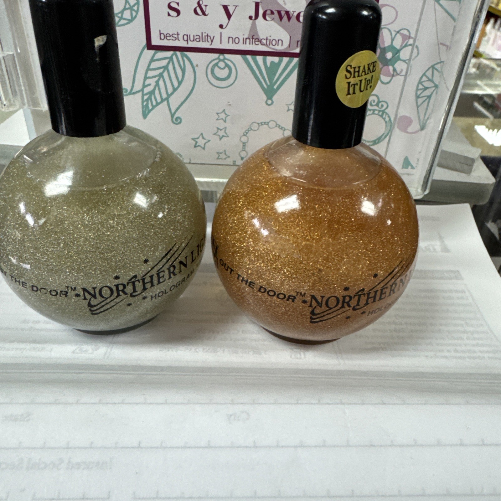 INM Northern Lights Hologram Top Coat DUO – Silver Gold Duo set 4 ounces each