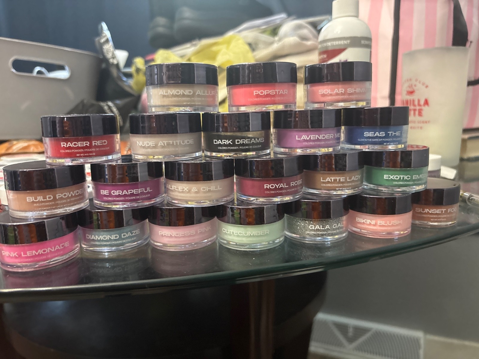 acrylic nail powder and dip powder all colors and glitters. all name brand