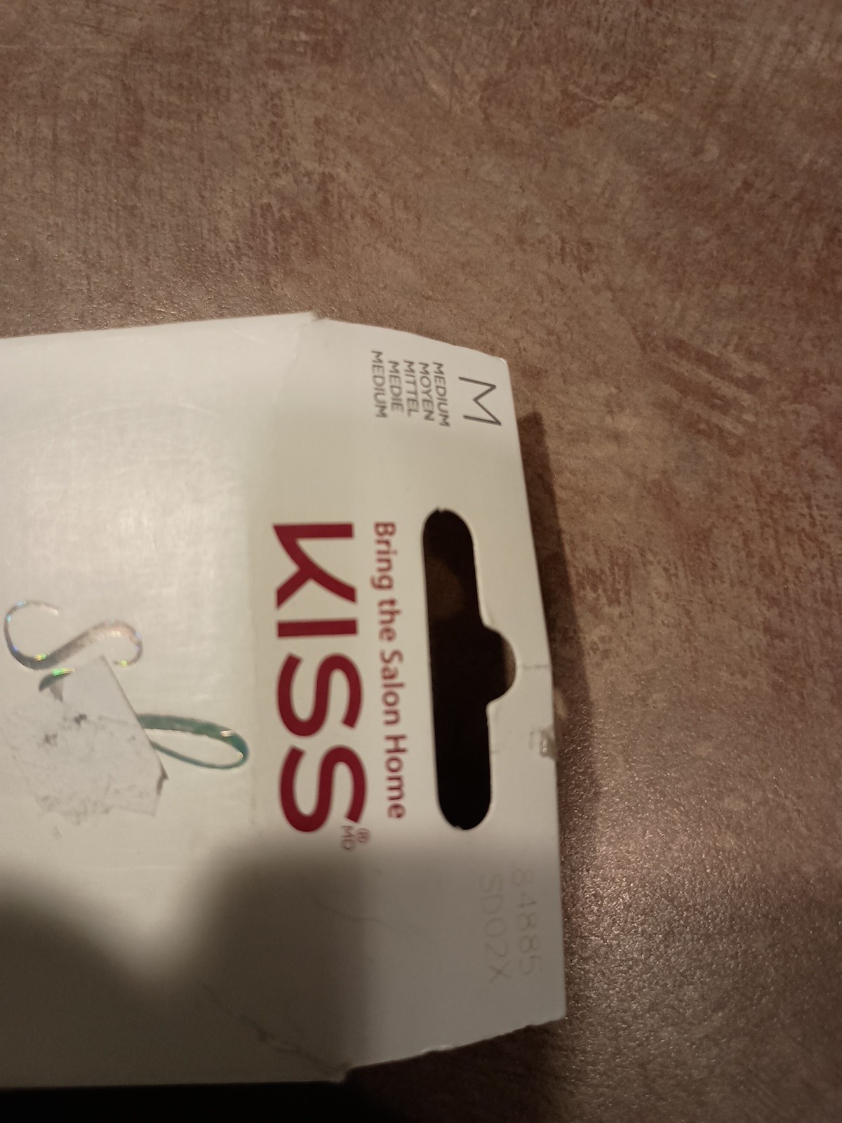 Kiss Nails Special Design Press Glue Manicure Medium Coffin White Rainbow Pride
