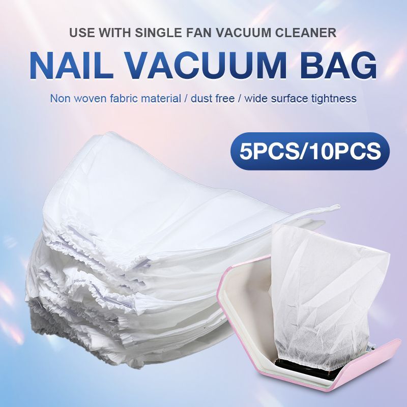 Nail Dust Collector Bags – White Non-Woven Fabric Replacement Tools for Manicure
