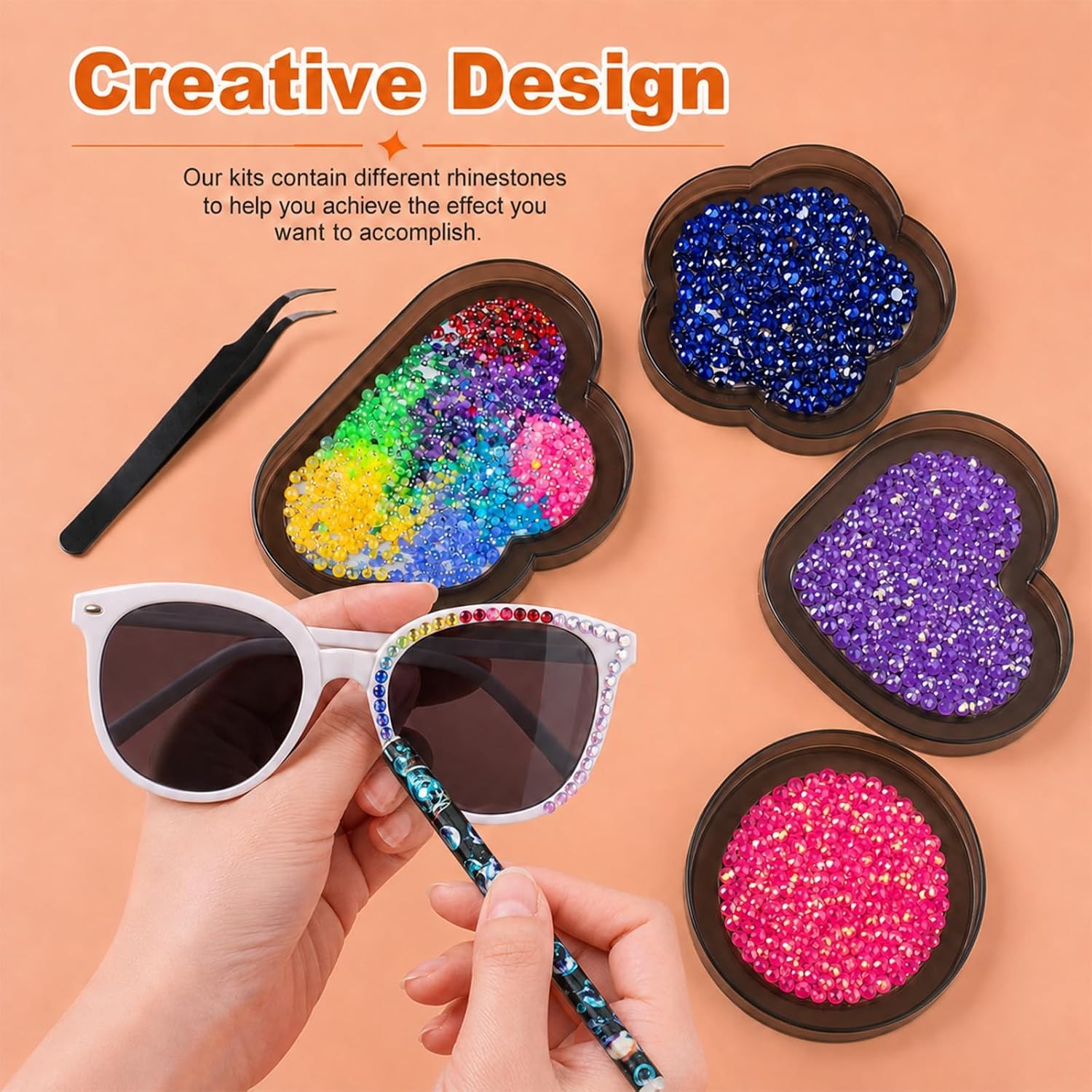 Bedazzling Kit with 45000 Resin Rhinestones 40 Colors 3mm Rhinestones Jewelry