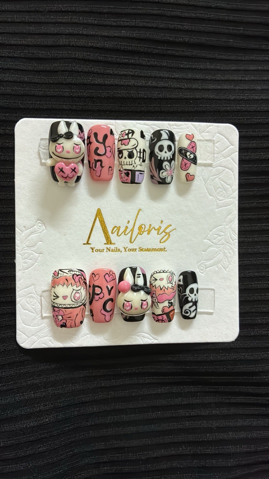 Vailoris Handmade Nail Labubu Press on Nail 10pcs