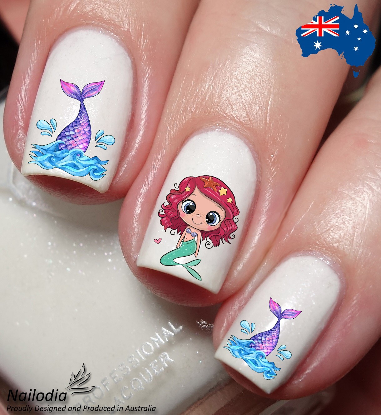 Birthday Mermaid Numbers Nail Art Decal Sticker Water Transfer Slider