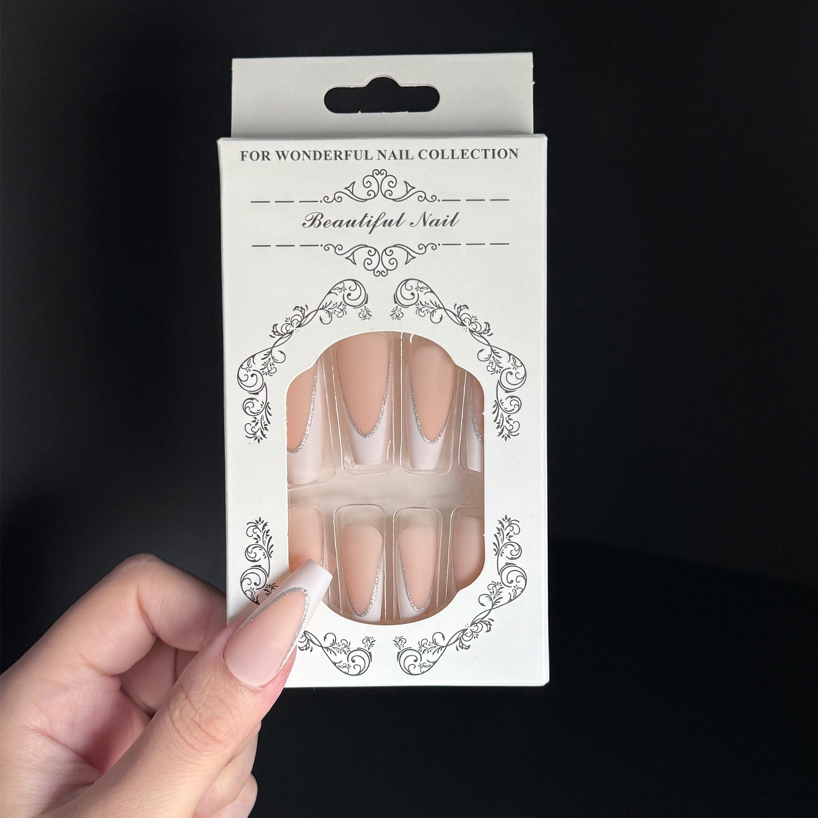 Matte White Press-On Nails Medium Oval Fake Nails with Full Prep Kit 24Pcs