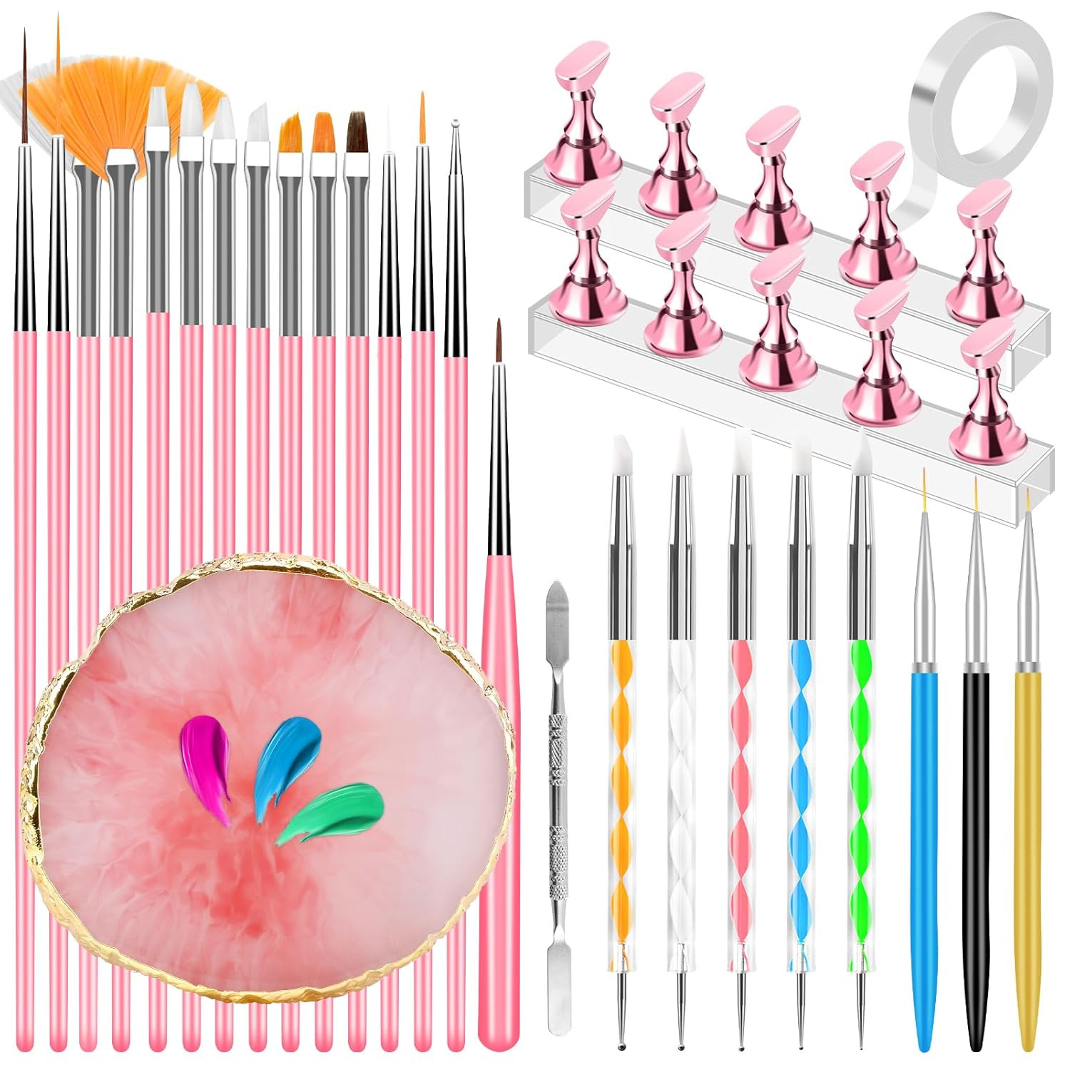 Nail Art Design Tools, Nail Stand Holder for Painting Nails, Nail Art Brushes, N