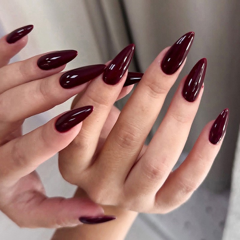 24Pcs Short Oval Blush Pink Press on Nails Simple Design Acrylic Full Cover Tips
