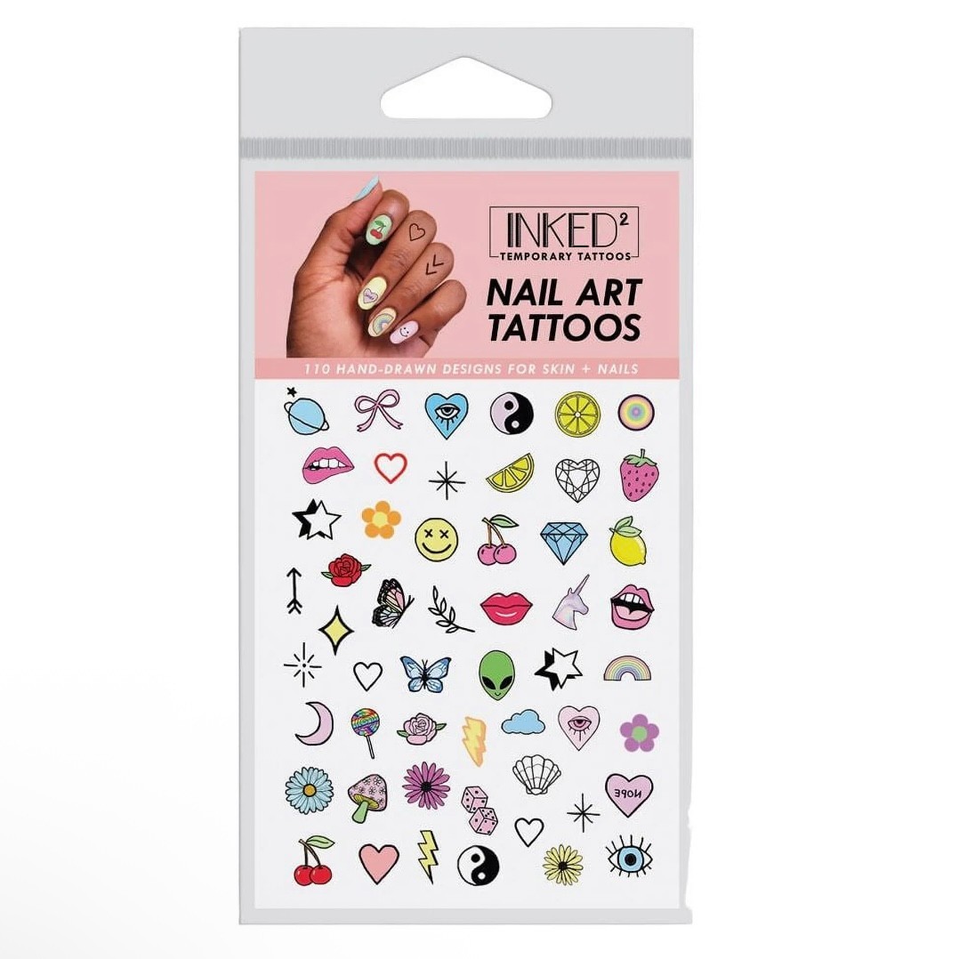 Inked2 Temporary Tattoos Nail Art For Skin And Nails, 100+ Designs