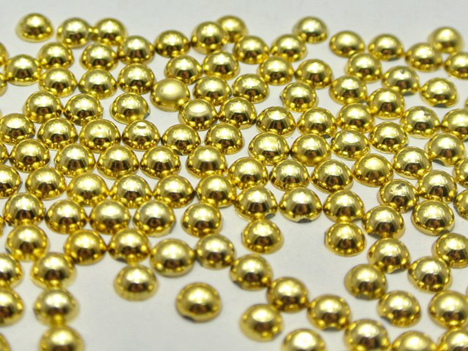 10000 Metallic Gold Flatback Round Tiny Half Pearl 2mm Scrapbook Nail Art