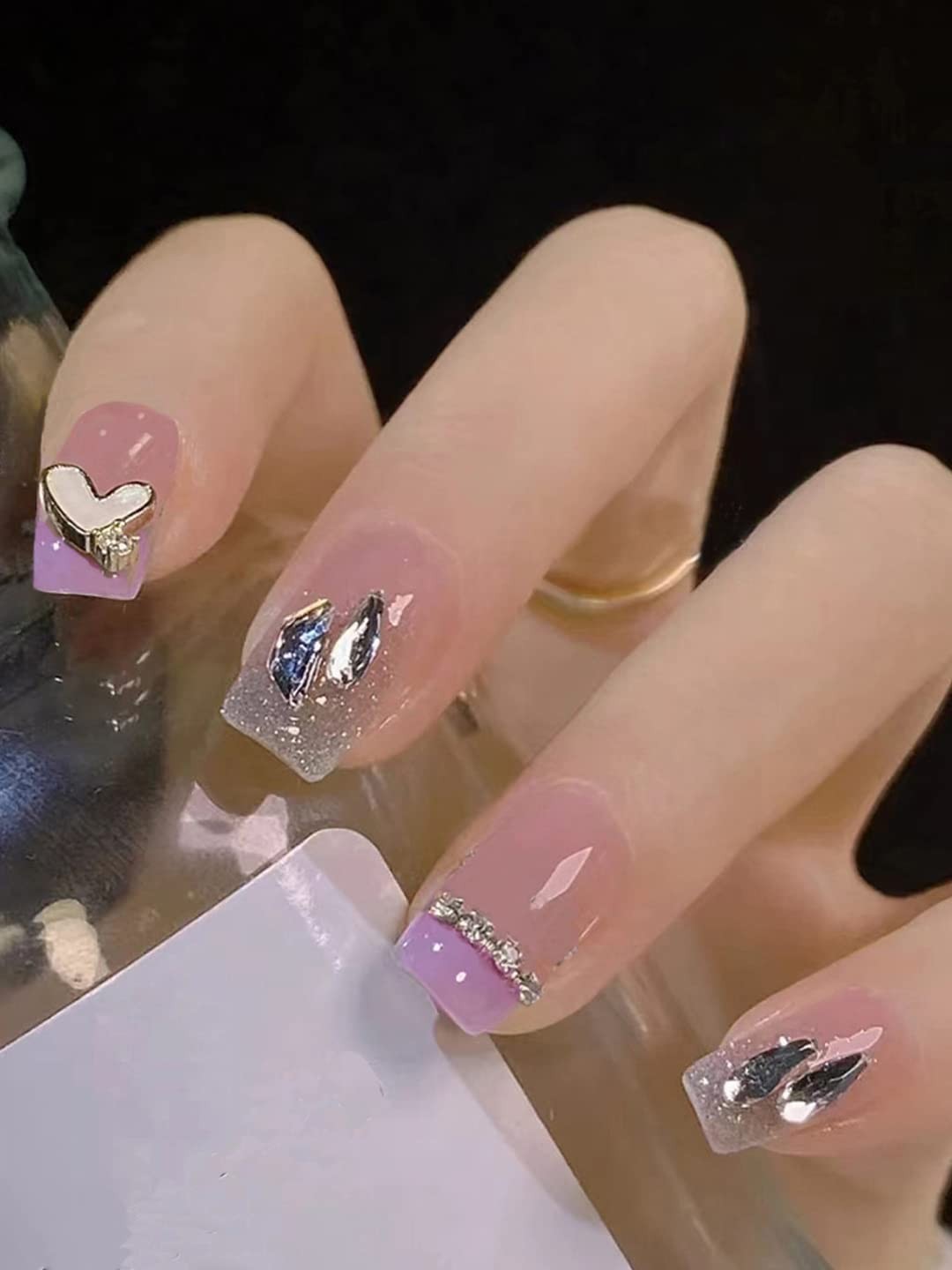 Secret Lives Premium Press on Nails Translucent Reusable Artifical Fake Nails