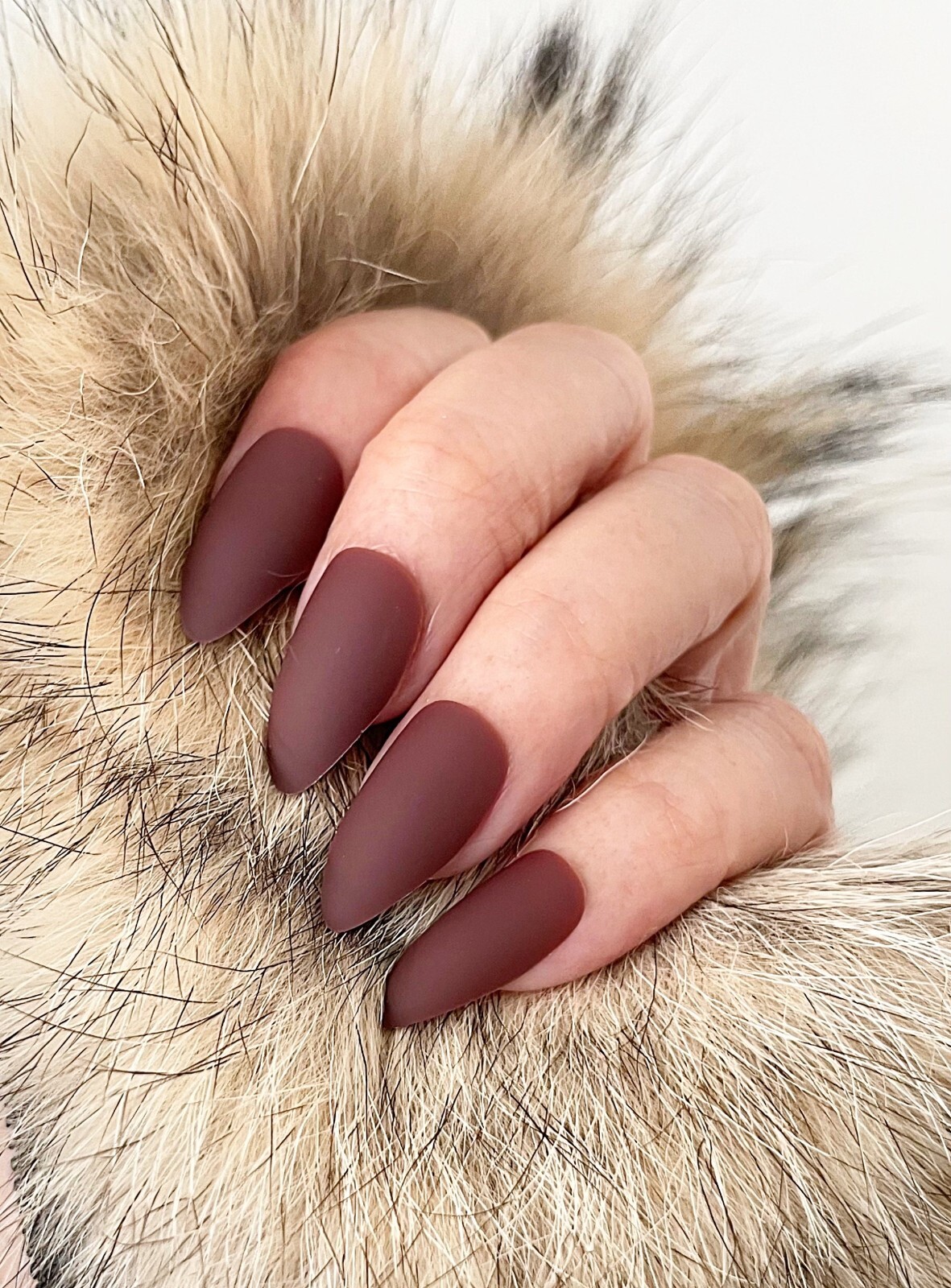 Handmade Press On Nails – Matte Short Almond Nails, Black White Blue Fake Nails