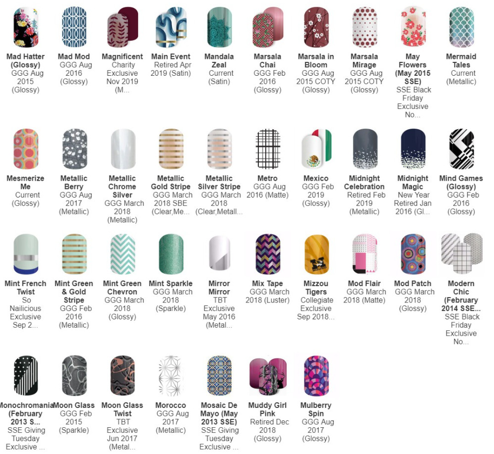 Jamberry Nail Wraps – “M” Wraps — HALF SHEETS — Varies Styles Great Selection!