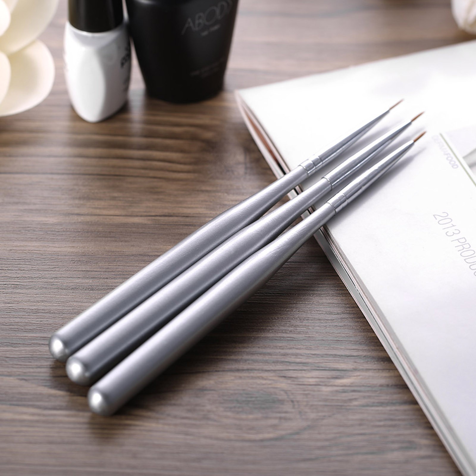 1-3pcs/set Professional Acrylic Nail Art Brush Set Nal Art Painting Brushes KVKE