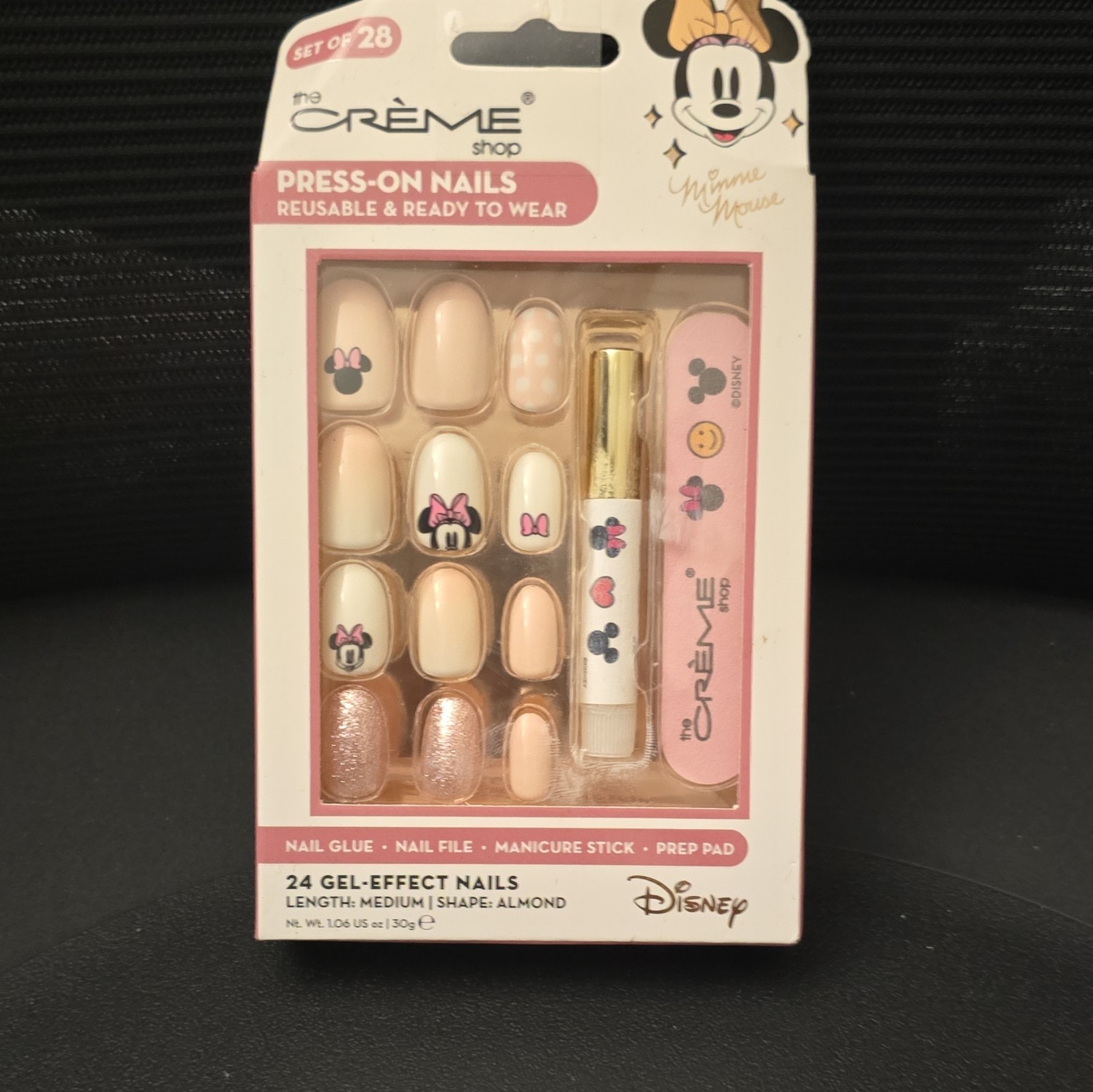 the Crème shop Disney Minnie Mouse Gel-Effect Press-On Nails Medium Almond Glue