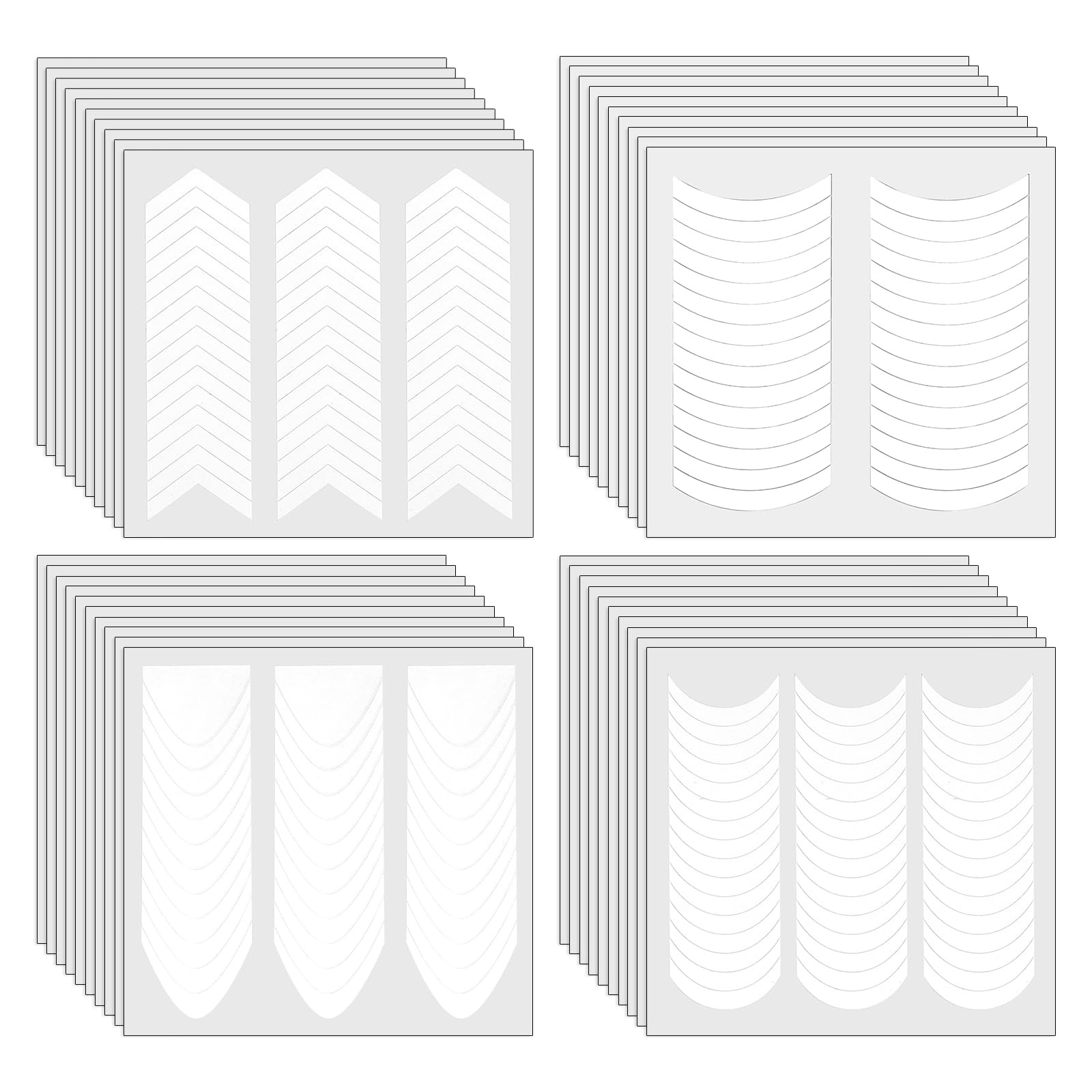 40 Sheets French Tip Nail Stickers Self-Adhesive French Manicure Strips White…