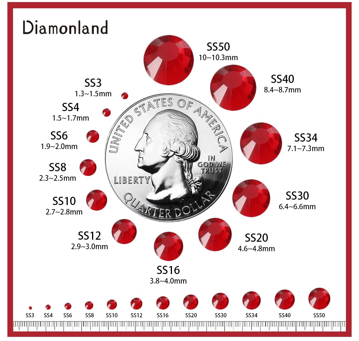 Diamonland Flatback Glass Crystal Rhinestones Rounds Gems for Bedazzling Nail…