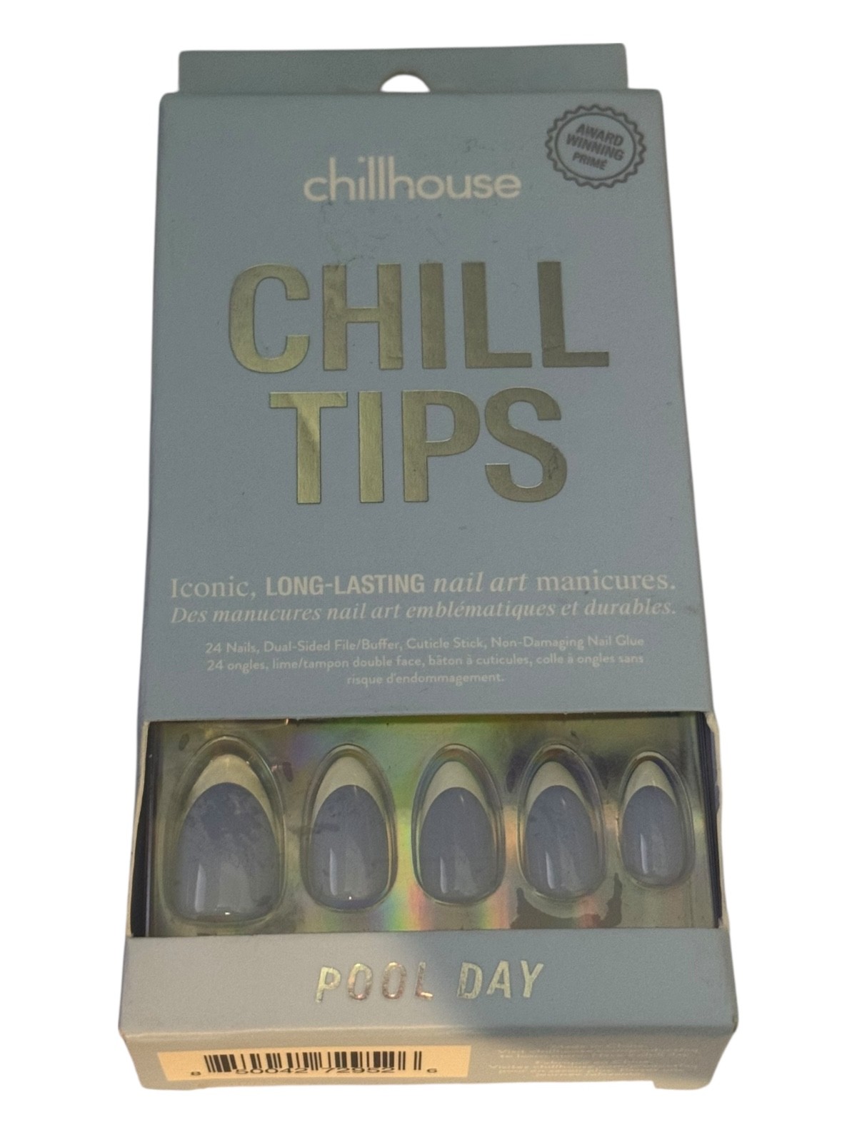 Chillhouse Chill Tips Pool Day Nail Art Manicure Set 24 Nails Imperfect Box New
